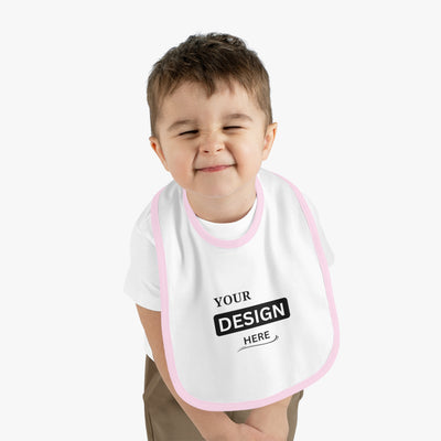Bavoir en jersey à bordure contrastée pour bébé personnalisé